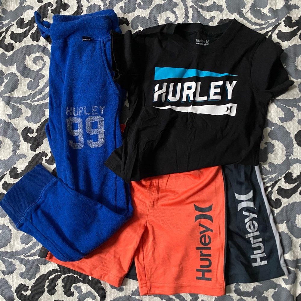 Boy’s Small (6/7) Hurley Lot of 4 Items - 1 pants, 2 Shorts, & 1 shirt